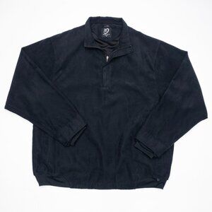 Zero Restriction Golf 1/4 Zip Men's 2XL Long Sleeve Pullover Suede Solid Black